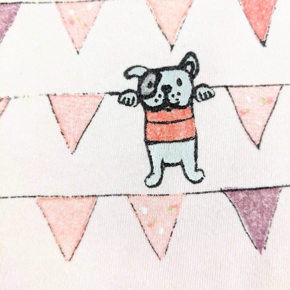 Gap Pink T-Shirt with Dog and Bunting Banner Girls Medium - Picture 3 of 8